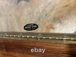 VTG INCOLAY Stone & Wood Jewelry Trinket Cigar Humidor BOX DOGS PLAYING POKER