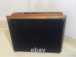 VTG INCOLAY Stone & Wood Jewelry Trinket Cigar Humidor BOX DOGS PLAYING POKER