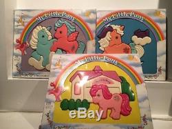 VTG My Little Pony Plastic 10 PC Puzzles COMPLETE Set Of 3 1984 Hasbro WithBoxes