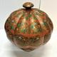 Vtg Unique Handcrafted Kashmiri Papier-m&acirc;ch&eacute; Pumpkin-shaped Lidded Box