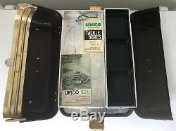 Very Nice Vintage UMCO 800-W Tackle Box Brown Wood Grain 5 Tray RARE 1970