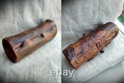 Very OLD Vintage Hand Carved Wood 4 Drawer Trinket Jewelry Box American Rustics