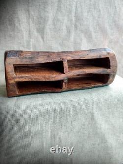 Very OLD Vintage Hand Carved Wood 4 Drawer Trinket Jewelry Box American Rustics