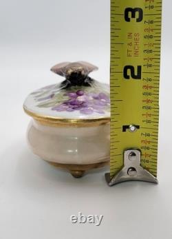 Very Rare Limoges JP France Vintage Trinket Box With Raised Cicada Finial Lid