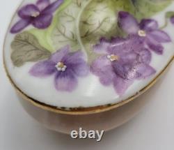 Very Rare Limoges JP France Vintage Trinket Box With Raised Cicada Finial Lid