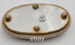 Very Rare Limoges JP France Vintage Trinket Box With Raised Cicada Finial Lid