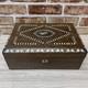 Victorian Portable Writing Desk Campaign Box Marquetry Shell Inlay Antique