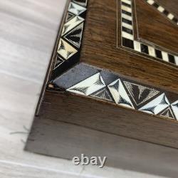 Victorian Portable Writing Desk Campaign Box Marquetry Shell Inlay Antique