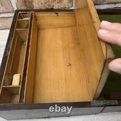 Victorian Portable Writing Desk Campaign Box Marquetry Shell Inlay Antique