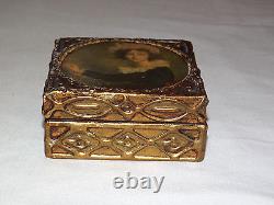 Vintage 1800s Victorian Lady Wood Box