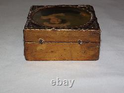 Vintage 1800s Victorian Lady Wood Box