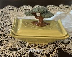 Vintage 1949 Florence Ceramics Ming Bonsai Tree Cigarette Vanity Box Early Rare