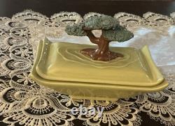 Vintage 1949 Florence Ceramics Ming Bonsai Tree Cigarette Vanity Box Early Rare
