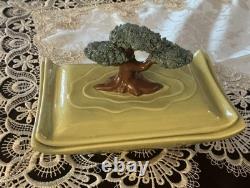 Vintage 1949 Florence Ceramics Ming Bonsai Tree Cigarette Vanity Box Early Rare