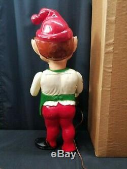 Vintage 1950's 22 Blow Mold Hard Plastic Jointed Christmas Elf with Box (#1)