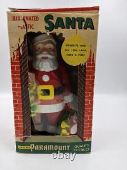 Vintage 1950's Paramount Plastic Santa Claus Illuminated Raylite w Box-Full body