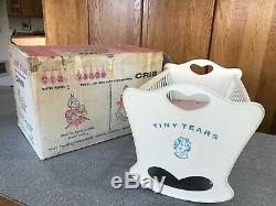 Vintage 1958 American Character 16 Tiny Tears Baby Doll Cradle IN Box RARE Crib