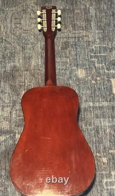 Vintage 1960s/70s Japanese Parlor Folk Acoustic Guitar Small Body Blues Box