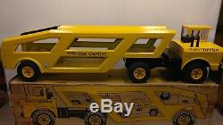 Vintage 1960s Mighty Tonka CAR CARRIER Hauler Transporter (100% COMPLETE)WithBOX