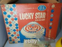 Vintage 1961 Ideal Plastic Lucky Star Gumball Game With Paperwork & Box Rare