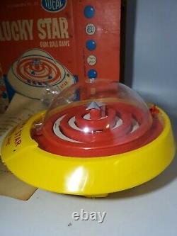 Vintage 1961 Ideal Plastic Lucky Star Gumball Game With Paperwork & Box Rare