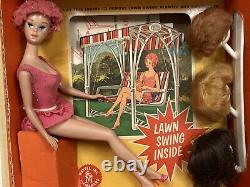 Vintage 1964 Miss Barbie Doll # 1060 with Box, Swing, Wigs, Planter, Mint