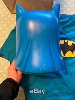 Vintage 1966 Ideal Batman Plastic Helmet Cowl & Cape Costume Mask In Box