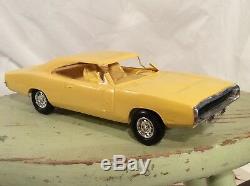 Vintage 1970 Dodge Charger Dealer Promo Plastic Car Banana Yellow with Box
