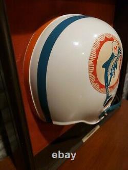 Vintage 1970's Miami Dolphins 1/2-Full Size Plastic NFL Helmet Display Box