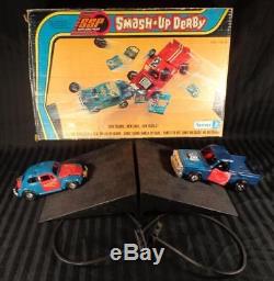 Vintage 1972-73 Kenner SSP SMASH UP DERBY set in box blue red cars RAMPS CORDS