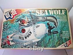 Vintage 1975 Hasbro Gi Joe Adventure Team Seawolf Submarine In Box 1970's Toy