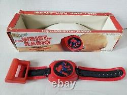 Vintage 1976 Janex SPIDER-MAN Spiderman Wrist Radio! TransWRISTtor Radio withBox