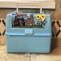 Vintage 1980 Flintstones And Scooby-Doo Plastic Lunch Box With Thermos Rare HTF