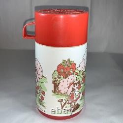 Vintage 1980 Strawberry Shortcake Lunch Box With Thermos and 1980 Plastic Cup