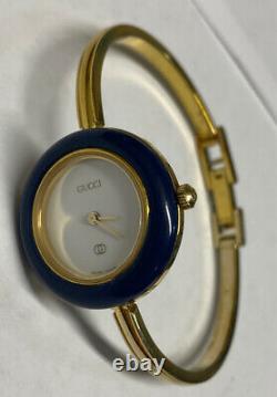 Vintage 1980's GUCCI 1100-L Bracelet/12 Interchangeable Bezel Watch Original Box