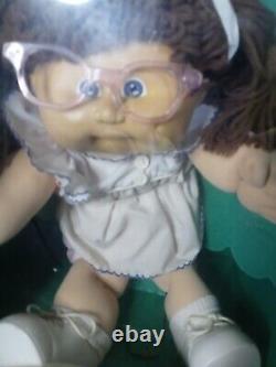Vintage 1983-1985 Cabbage Patch Kids Brunette Doll with Glasses in Original Box