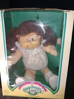 Vintage 1983-1985 Cabbage Patch Kids Brunette Doll with Glasses in Original Box