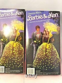 Vintage 1985 Dream Glow Barbie #2248 & Dream Glow Ken 2250 Sealed Box