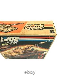 Vintage 1985 GI Joe Mauler M. B. T. Tank BOX AND BLUEPRINTS MIB Mud flaps 1,2,3,4
