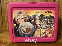 Vintage 1986 David Bowie Labyrinth Movie Child Lunch Box LIKE NEW With Thermos