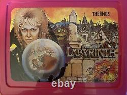 Vintage 1986 David Bowie Labyrinth Movie Child Lunch Box LIKE NEW With Thermos