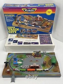 Vintage 1990 Micro Machines Power Train City Complete in Box by Galoot READ