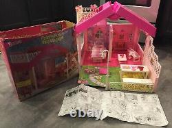 Vintage 1992 Mattel Barbie Fold'n Fun House With Box Great Condition