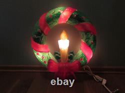 Vintage 1995 Empire Christmas Lighted Plastic Hanging Wreath Original Box