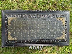 Vintage 20x11 Treasure Chest Keepsake Box Ft. Acanthus Swag & Fluer de Lis Motif