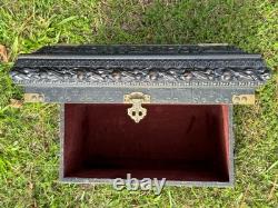 Vintage 20x11 Treasure Chest Keepsake Box Ft. Acanthus Swag & Fluer de Lis Motif