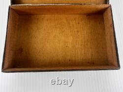 Vintage 50's Copper Wood Lined Arabic Script Lidded Trinket Box Storage Box MCM