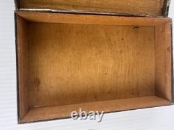 Vintage 50's Copper Wood Lined Arabic Script Lidded Trinket Box Storage Box MCM