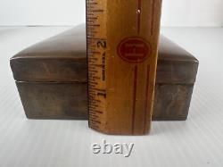 Vintage 50's Copper Wood Lined Arabic Script Lidded Trinket Box Storage Box MCM