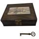Vintage 60's Wooden Box With Key, E. Berman & Co, Milwaukee Harbor Lake Scene